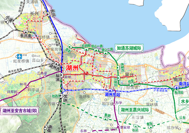 远期规划: 3号线 湖州东站—影 4号线 长兴—长兴南在湖州站