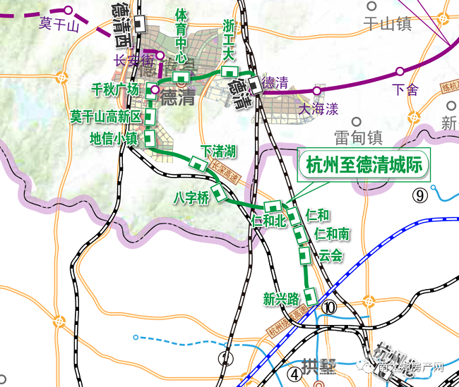 湖州楼市 资讯详情页  杭德城际铁路全长约35公里,起于杭州地铁10号线