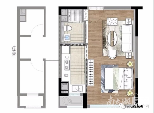 (建筑面积约47㎡住宅公寓 户型图)