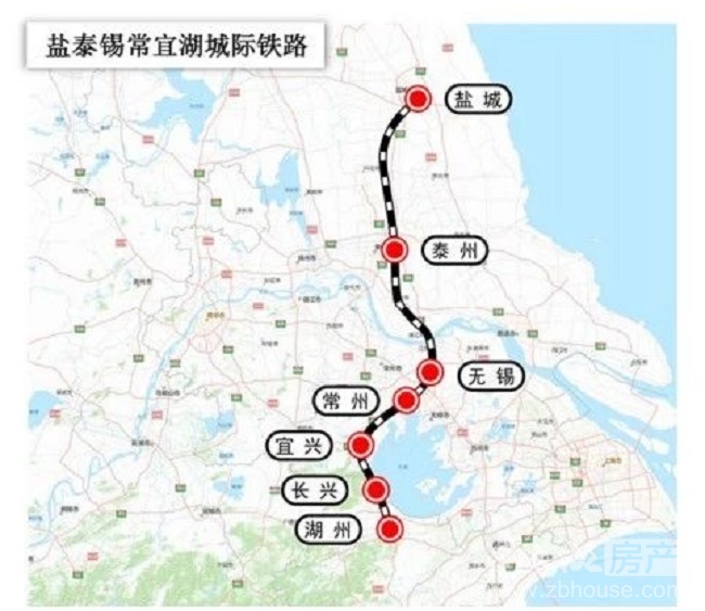 (盐泰锡常宜湖高铁线位示意图)5杭德城际杭州至德清城际铁路建设起点