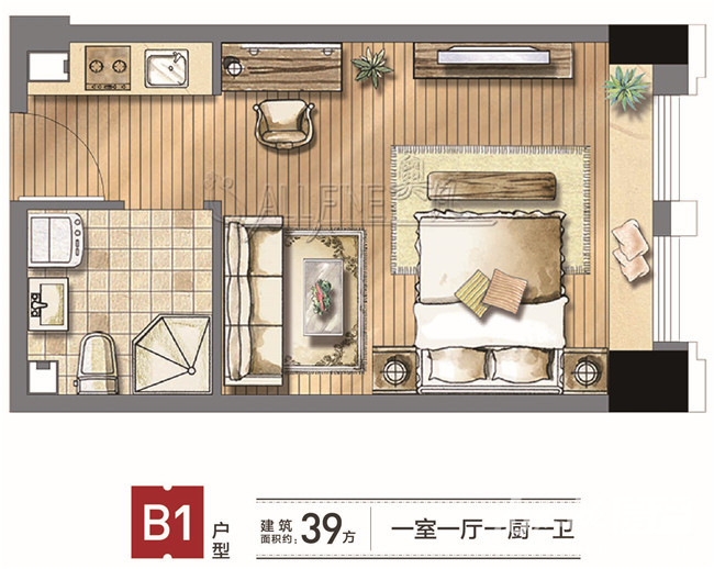 單身公寓b139方 一室一廳一廚一衛