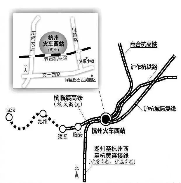 湖州至杭州西铁路将引入杭黄,商合杭,杭温等多路高铁,同步规划建设